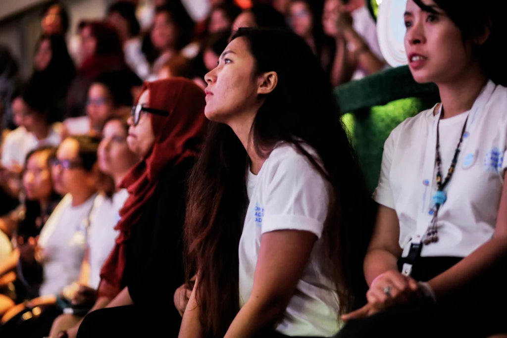 Young asian women looking into the future
